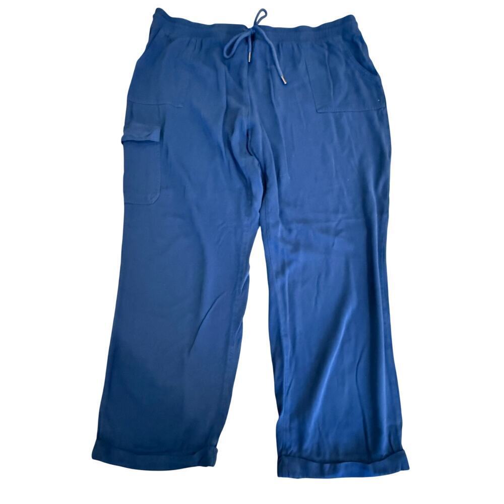 FRYE Blue Cropped Cargo Style Pants Women size 2X 2XL XXL